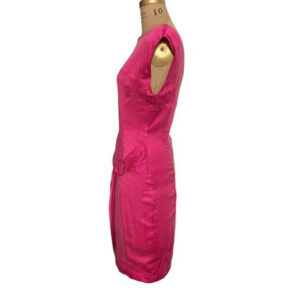 Pink Brushed Silk wrap effect sleeveless dress - Mary Jo Bruno Size 8 - Picture 3 of 15